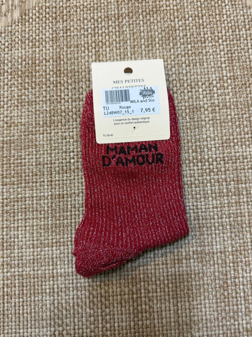 Chaussettes Maman d'Amour Pailletées Femme | Mila and Stories