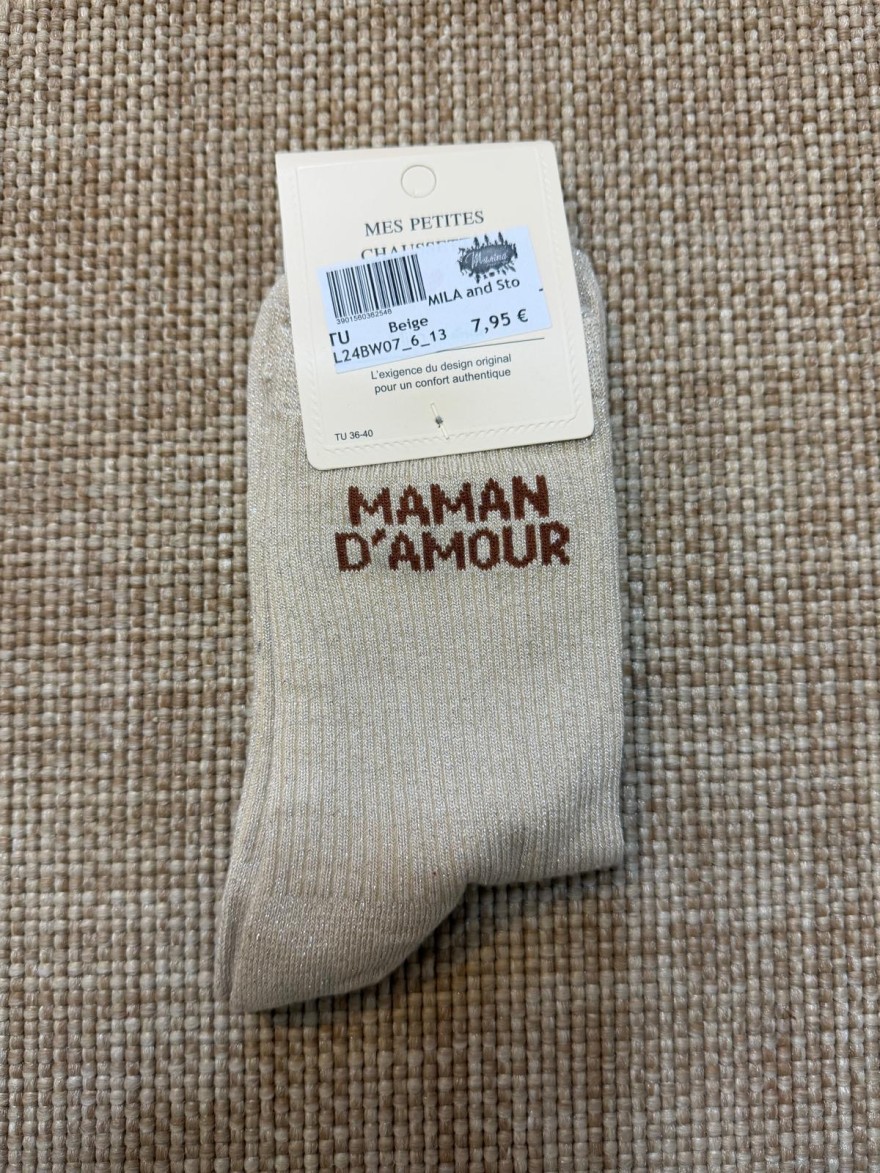 Chaussettes Maman d'Amour Pailletées Femme | Mila and Stories