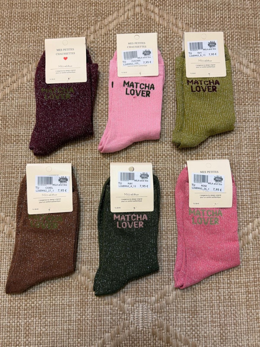 Chaussettes Matcha Lover Pailletées Femme | Mila and Stories