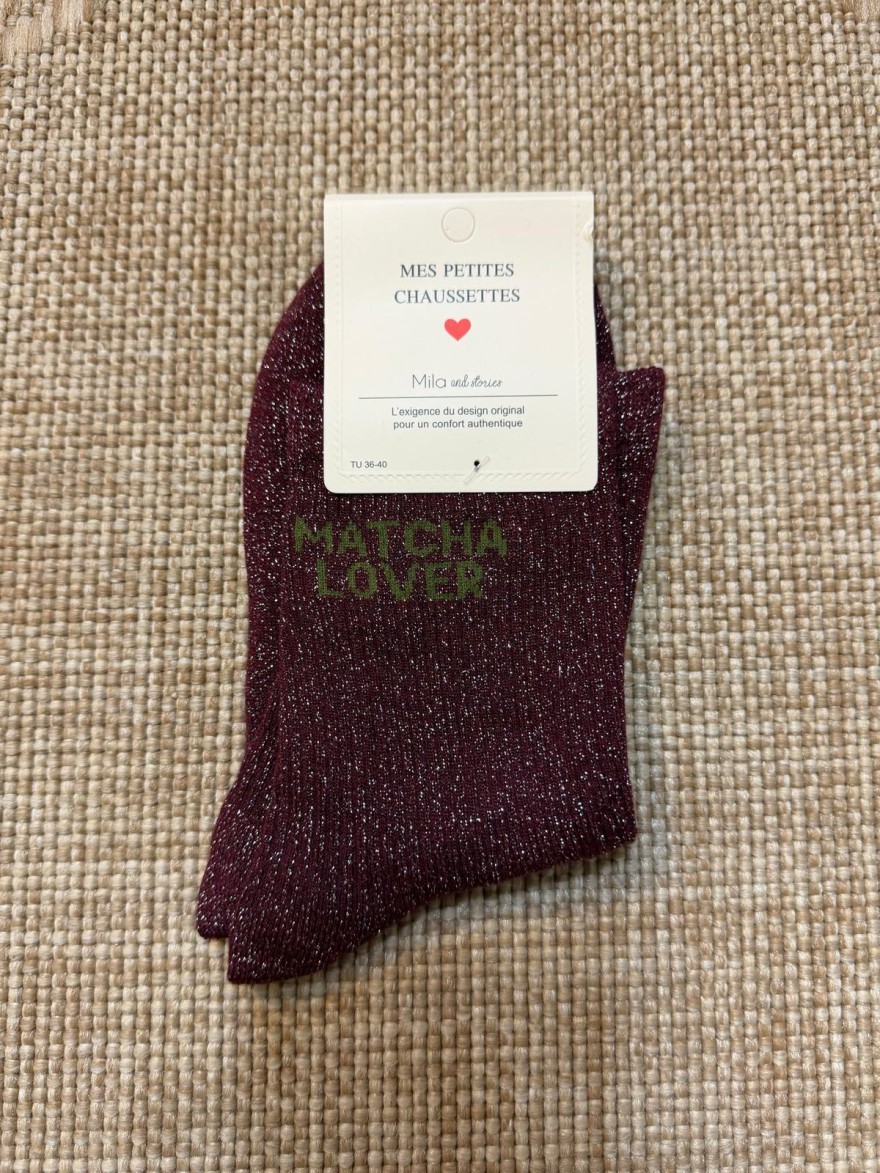 Chaussettes Matcha Lover Pailletées Femme | Mila and Stories