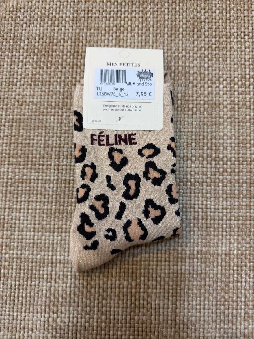 Chaussettes Féline Léopard Pailletées Femme | Mila and Stories