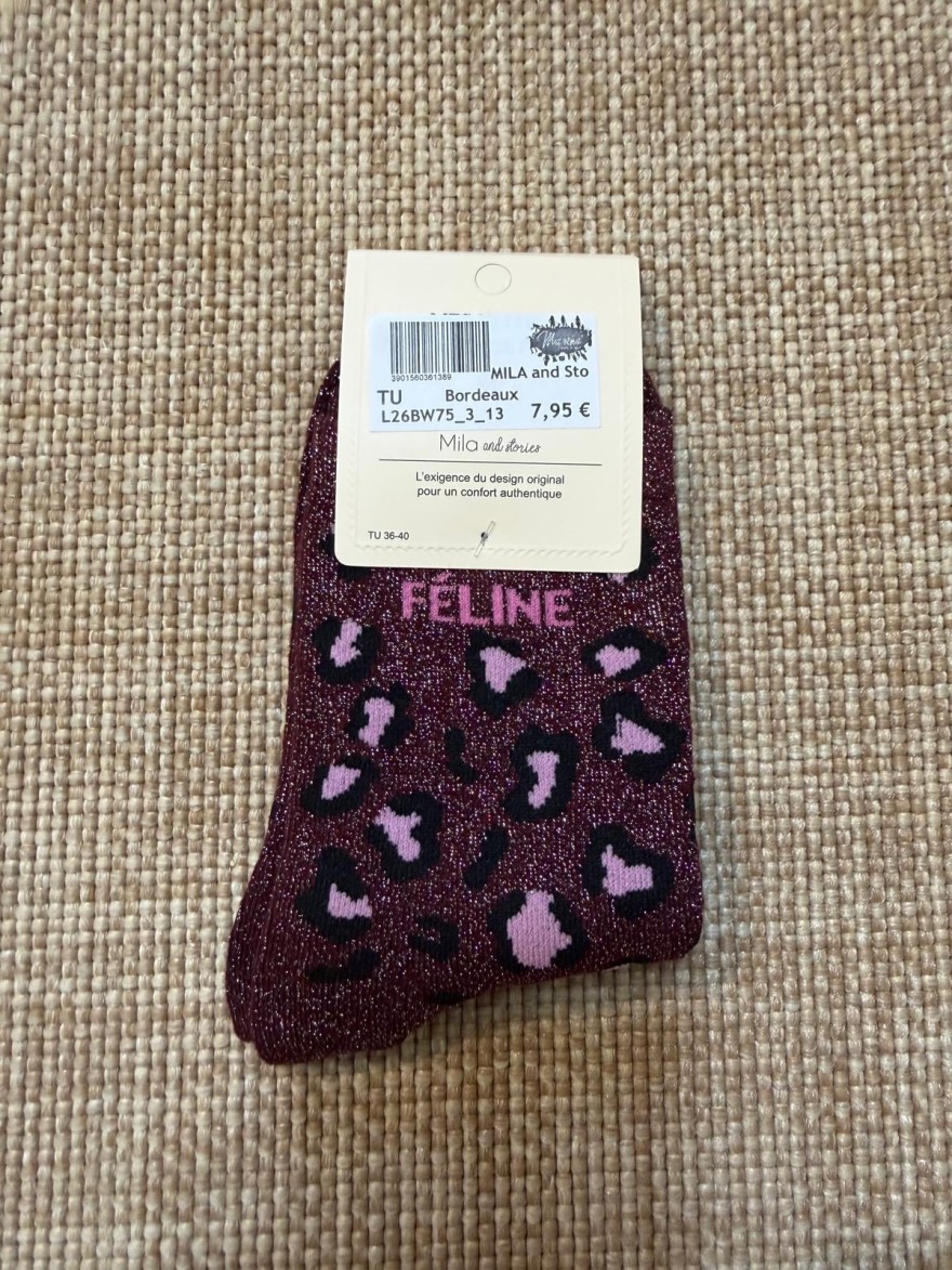 Chaussettes Féline Léopard Pailletées Femme | Mila and Stories