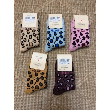 Chaussettes Féline Léopard Pailletées Femme | Mila and Stories