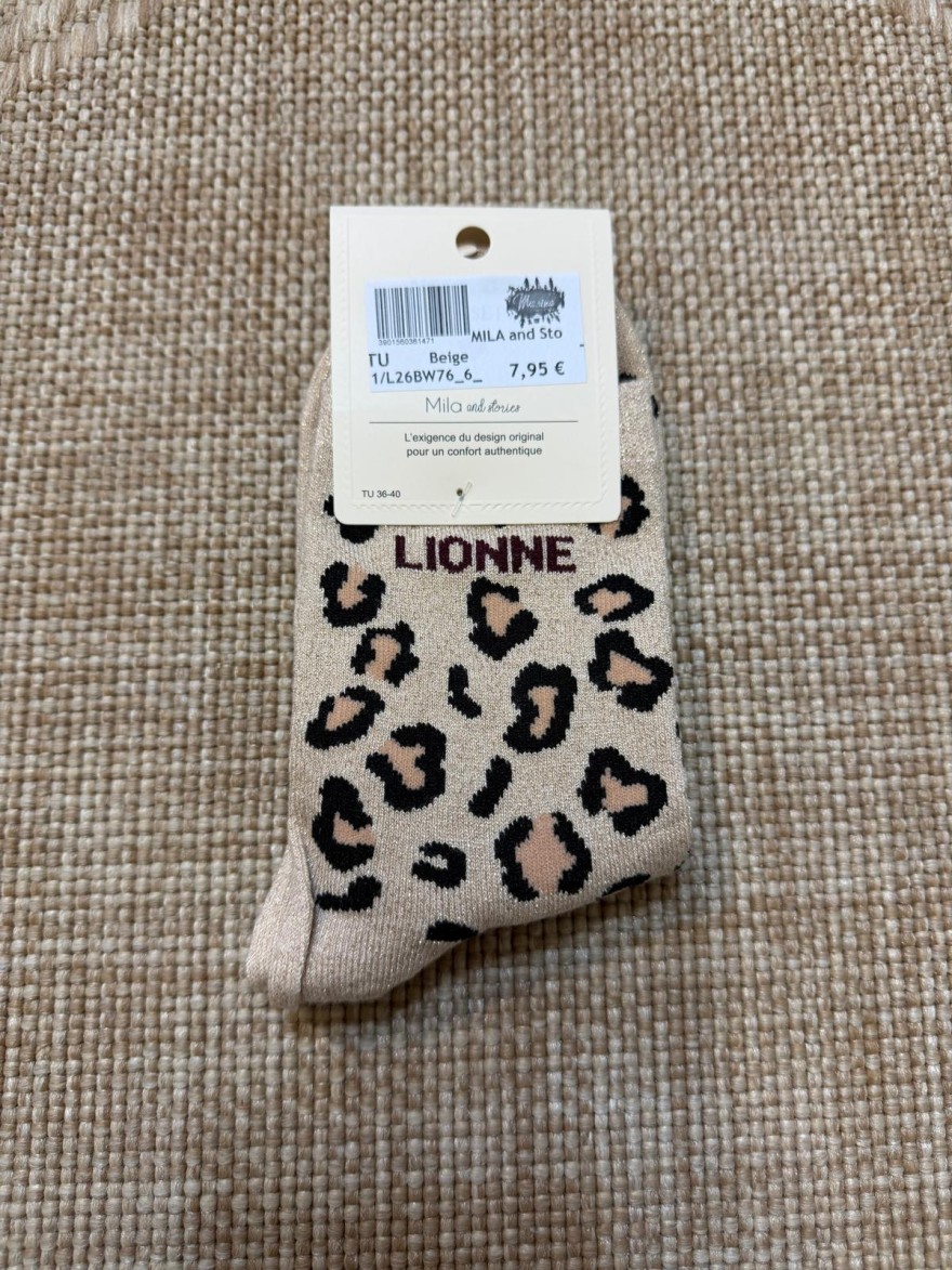 Chaussettes Lionne Léopard Pailletées Femme | Mila and Stories