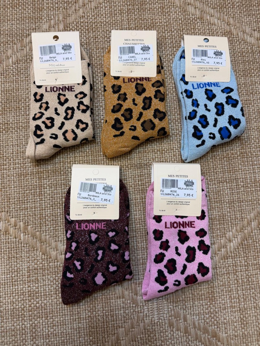 Chaussettes Lionne Léopard Pailletées Femme | Mila and Stories