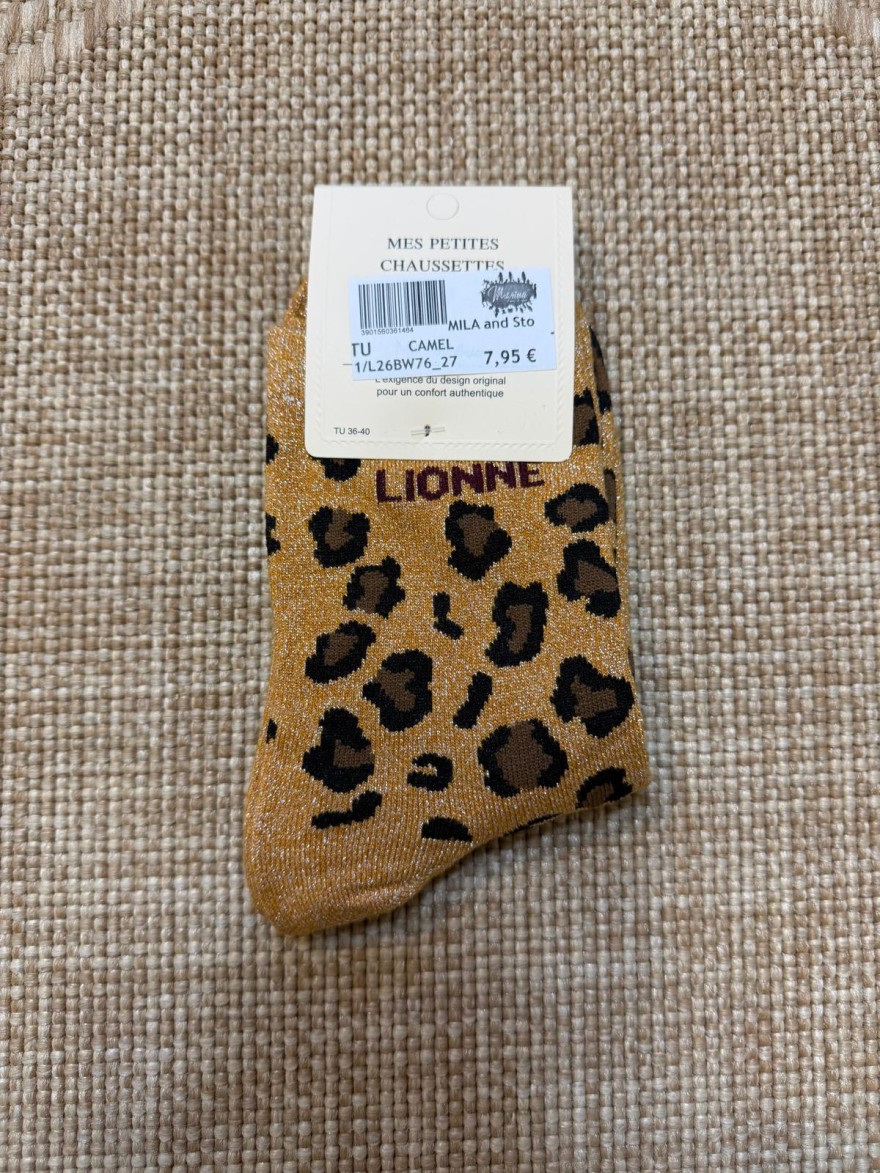 Chaussettes Lionne Léopard Pailletées Femme | Mila and Stories