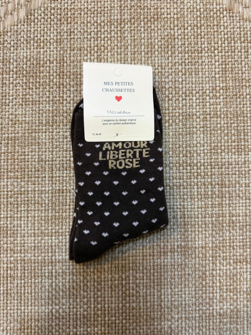 Chaussettes Amour Liberté Rosé Femme | Mila and Stories