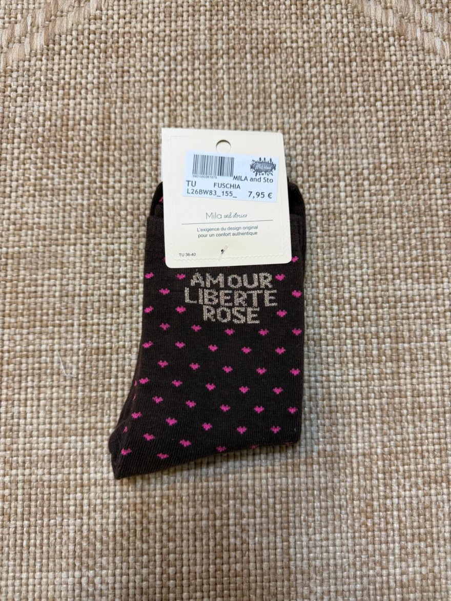 Chaussettes Amour Liberté Rosé Femme | Mila and Stories