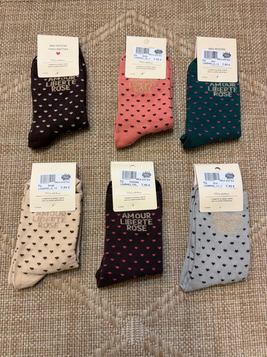 Chaussettes Amour Liberté Rosé Femme | Mila and Stories