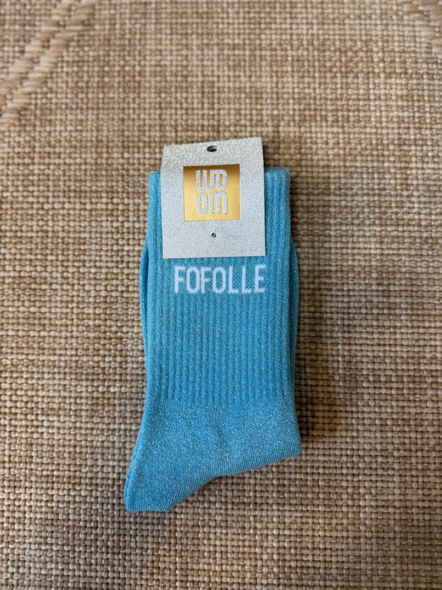 Chaussettes Fofolle Pailletées Bleu Turquoise Femme | Marina