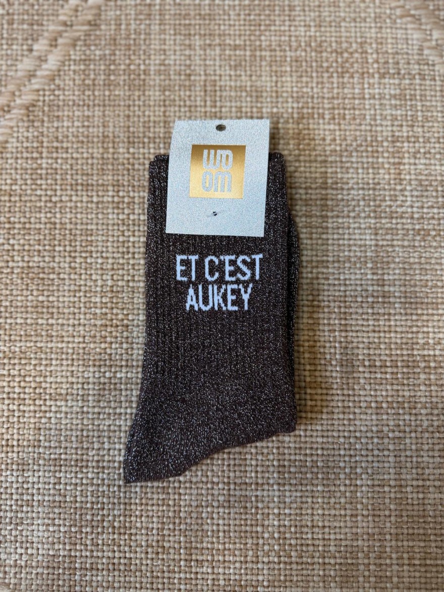 Chaussettes Et C'est Aukey Pailletées Marron Femme | Marina