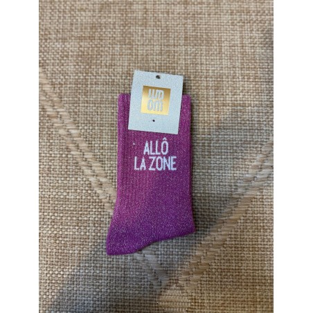 Chaussettes Allô la Zone Pailletées Roses Femme | Marina