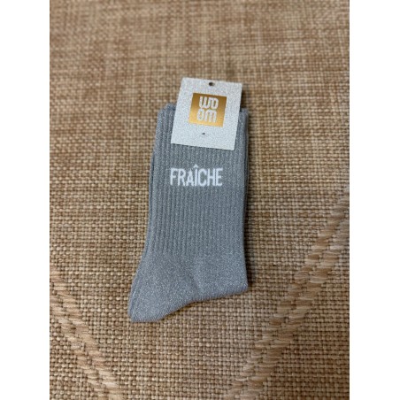 Chaussettes Fraîche Pailletées Grises Femme | Marina