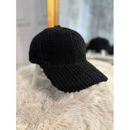 Casquette Femme Noire Effet Bouclette | Marina