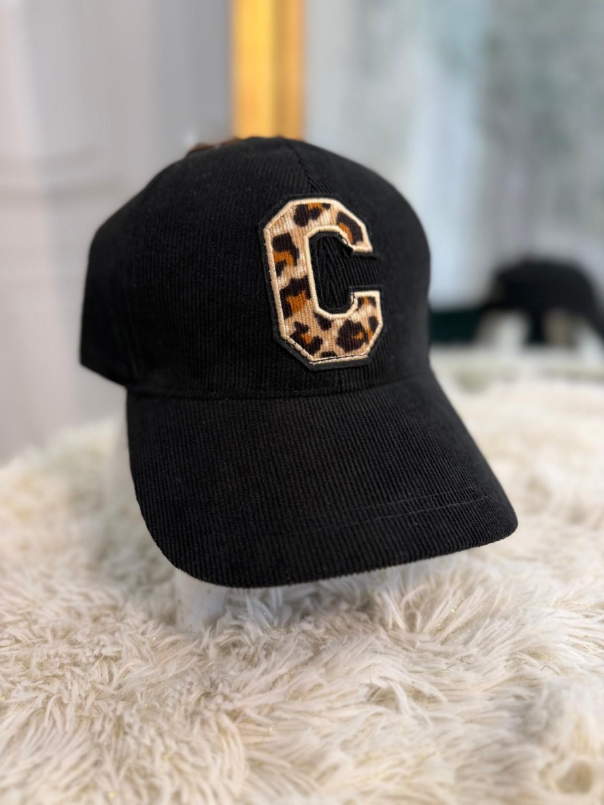 Casquette Velours Côtelé Logo C Léopard Femme | Marina & Paloma