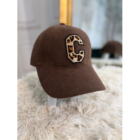 Casquette Velours Côtelé Logo C Léopard Femme | Marina & Paloma