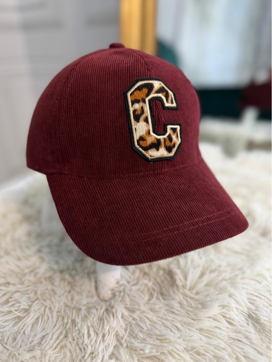 Casquette Velours Côtelé Logo C Léopard Femme | Marina & Paloma
