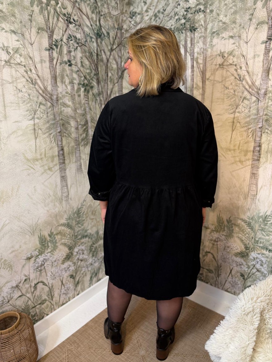 Robe Chemise Velours Côtelé Grande Taille Vivichy | Marina & Paloma