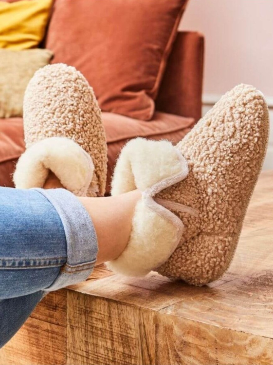 Chausson Montant Chausse Mouton Capucine Beige | Marina & Paloma