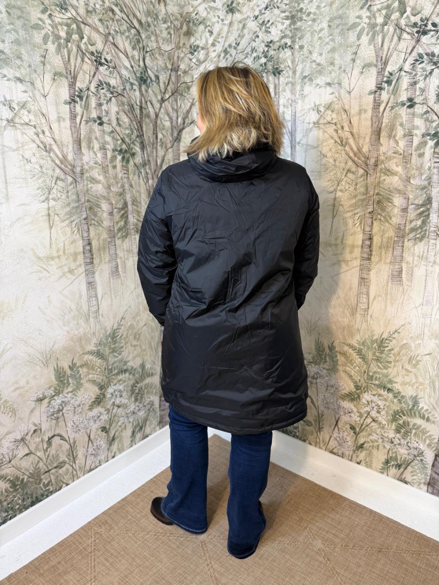 Imperméable Fourré Noir Grande Taille Laura Jo | Marina & Paloma