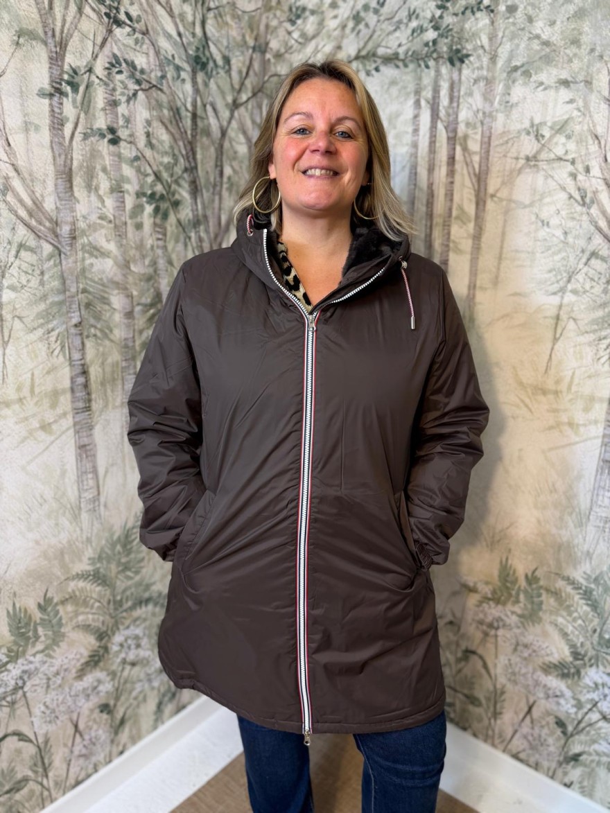 Imperméable Fourré Marron Grande Taille Laura Jo | Marina & Paloma