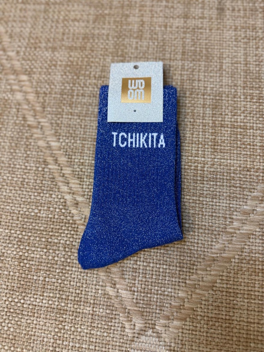 Chaussettes à Paillettes Bleues Tchikita Femme | Marina