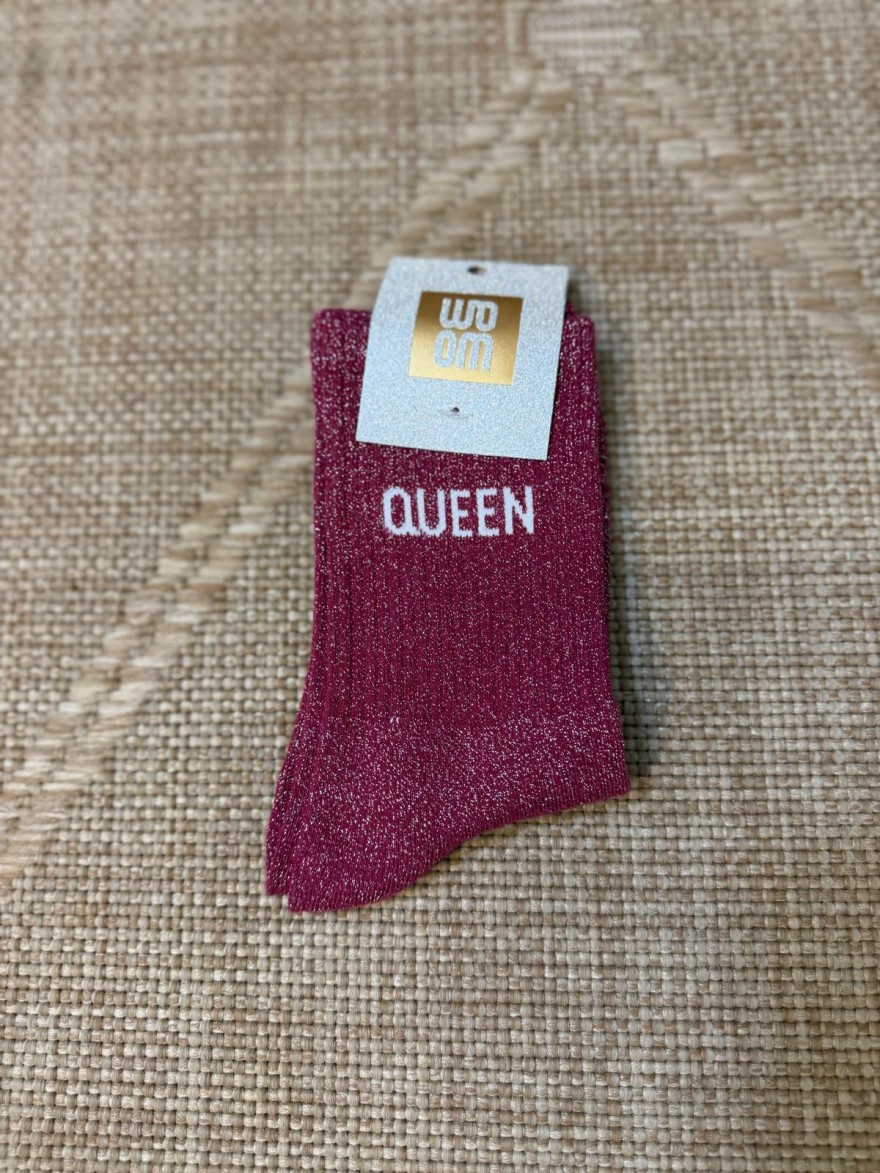 Chaussettes à Paillettes Queen Fuchsia Femme | Marina