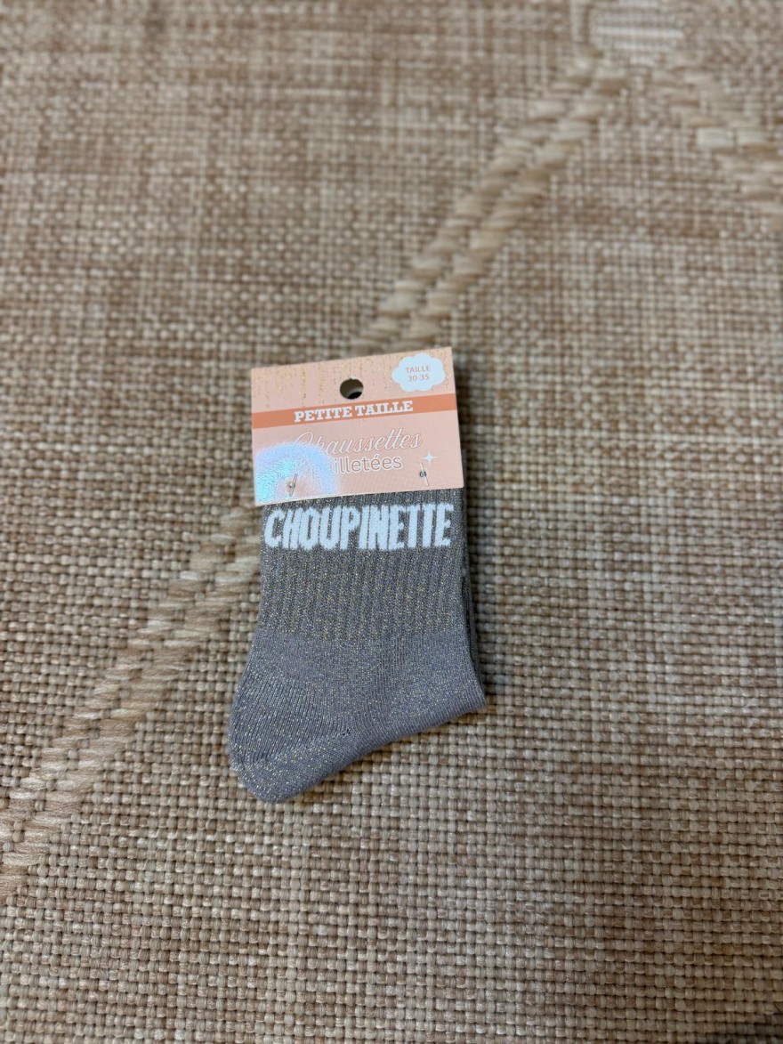 Chaussettes à Paillettes Choupinette Grises Petite Taille | Marina
