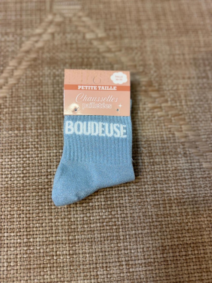 Chaussettes à Paillettes Boudeuse Bleu Ciel Petite Taille | Marina