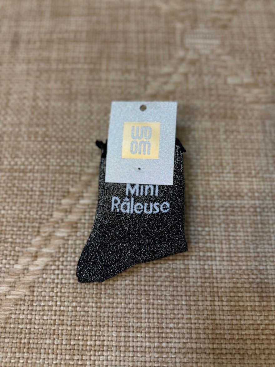 Chaussettes à Paillettes Mini Râleuse Noires Petite Taille | Marina