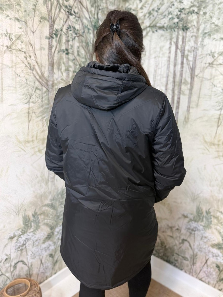 Imperméable Fourré Noir Laura Jo | Marina & Paloma
