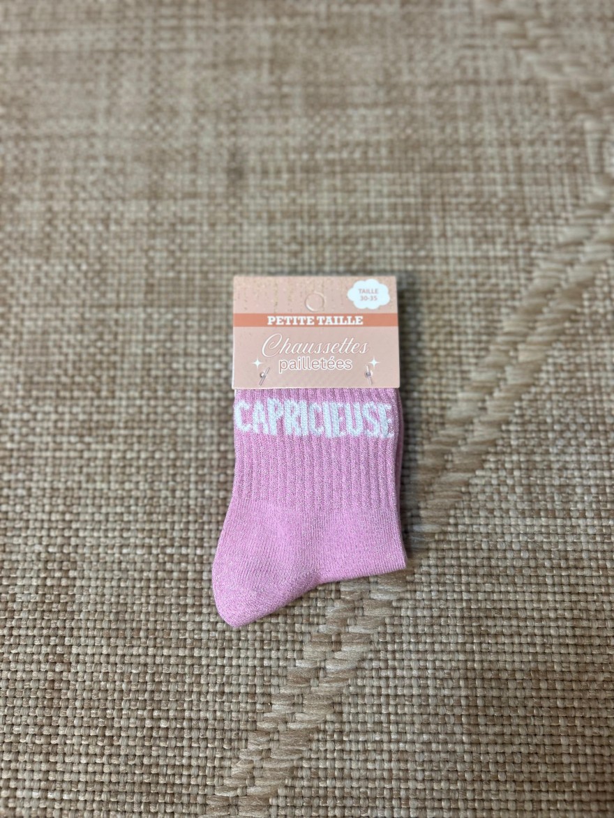 Chaussettes à Paillettes Capricieuse Roses Enfant | Marina