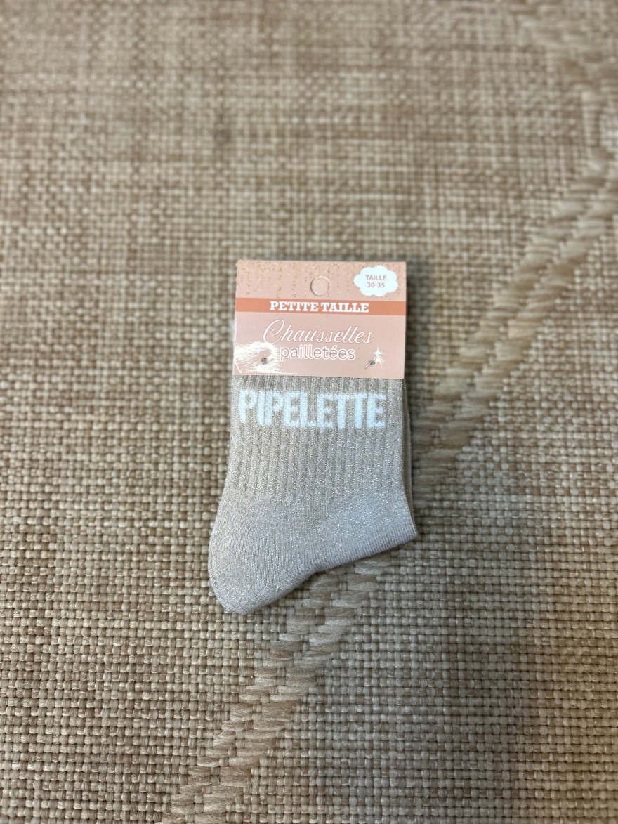 Chaussettes à Paillettes Pipelette Écrues Enfant | Marina