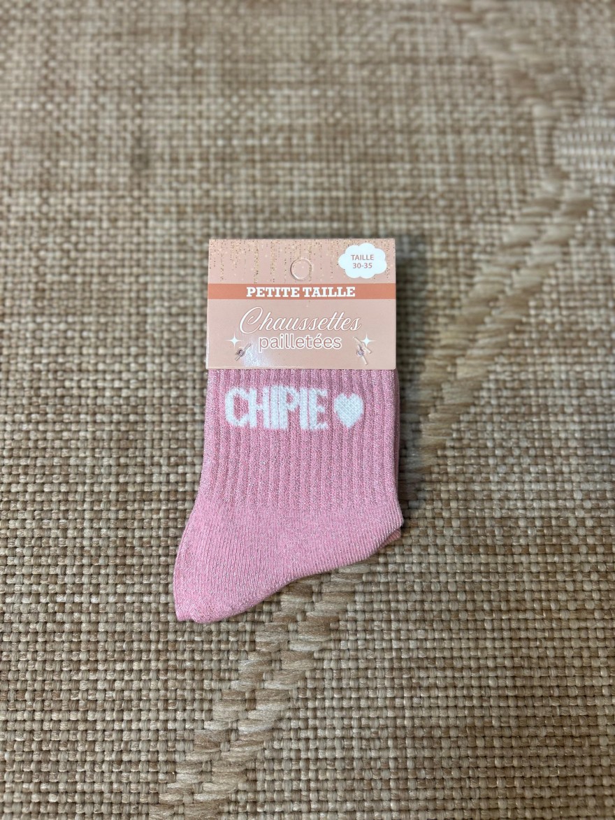 Chaussettes à Paillettes Chipie Roses Enfant | Marina