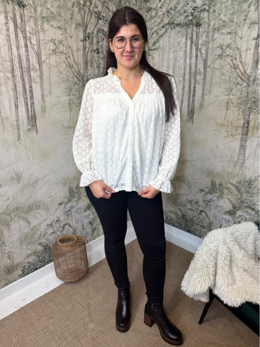 Chemise à Dentelle Vivichy Beige | Marina & Paloma