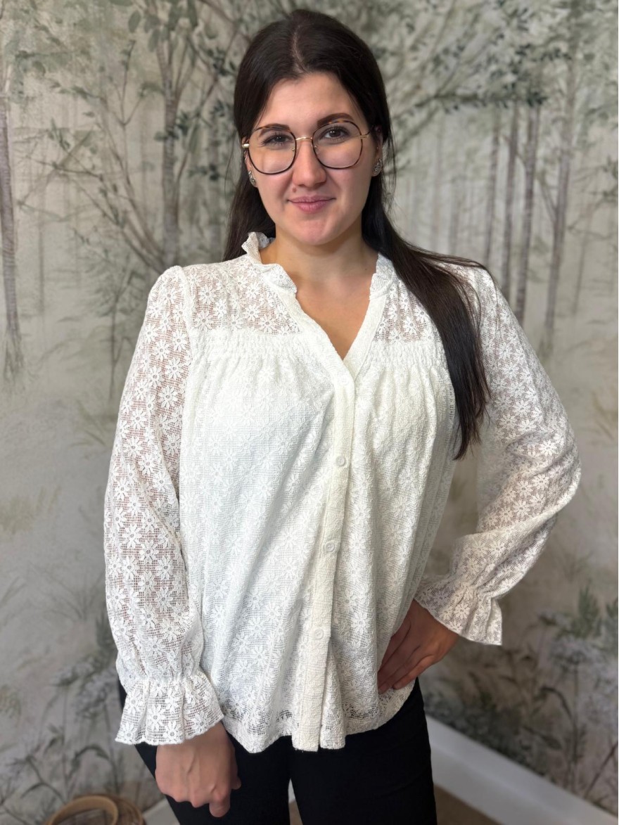 Chemise à Dentelle Vivichy Beige | Marina & Paloma
