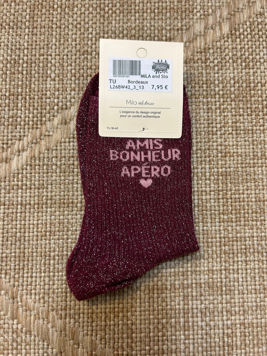 Chaussettes à Paillettes Amis Bonheur Apéro | Mila and Stories