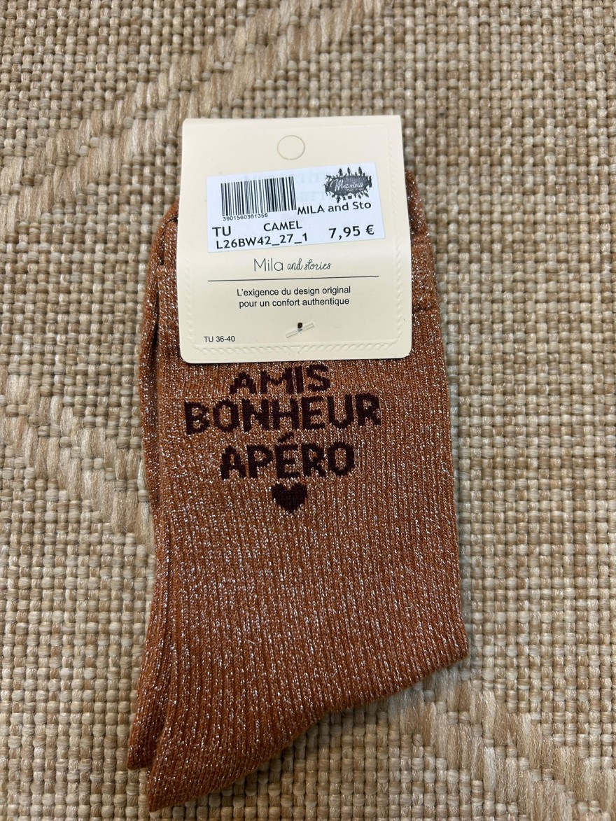 Chaussettes à Paillettes Amis Bonheur Apéro | Mila and Stories