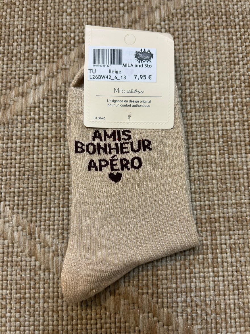 Chaussettes à Paillettes Amis Bonheur Apéro | Mila and Stories