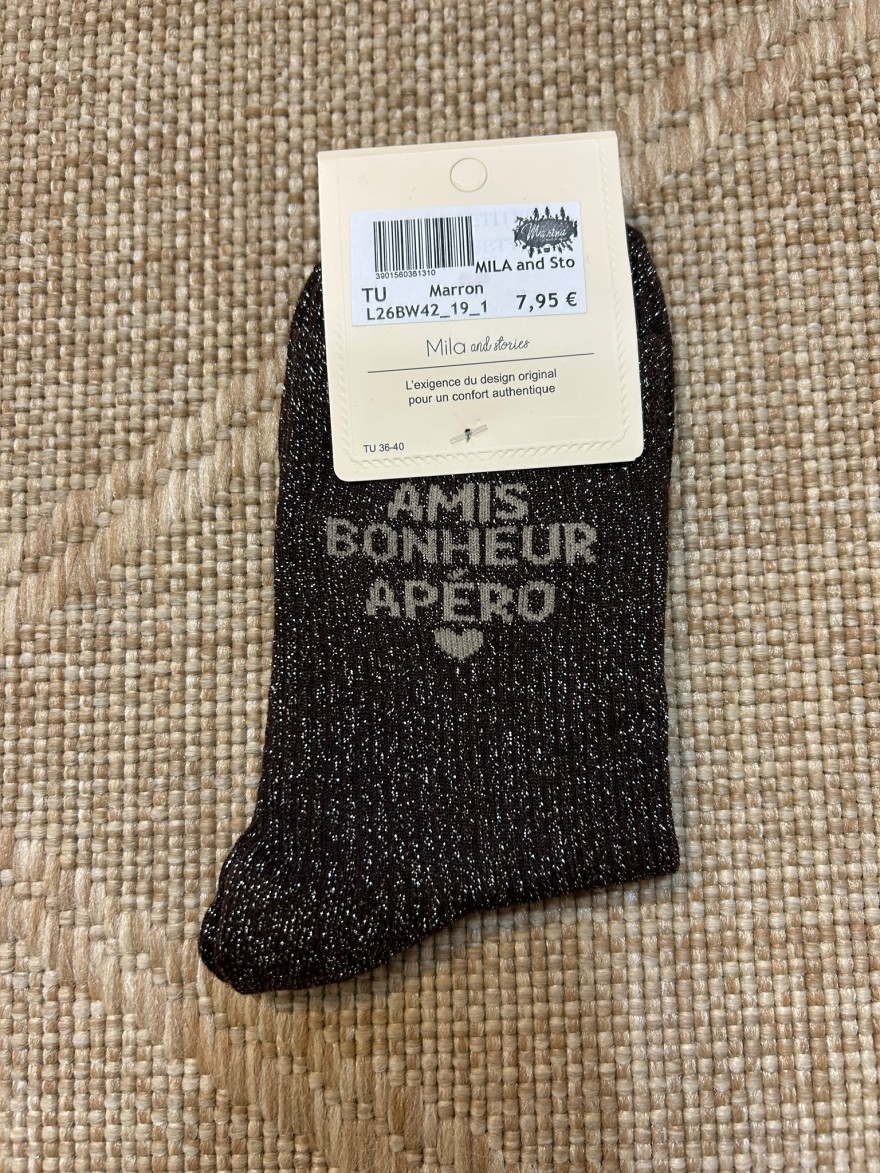 Chaussettes à Paillettes Amis Bonheur Apéro | Mila and Stories