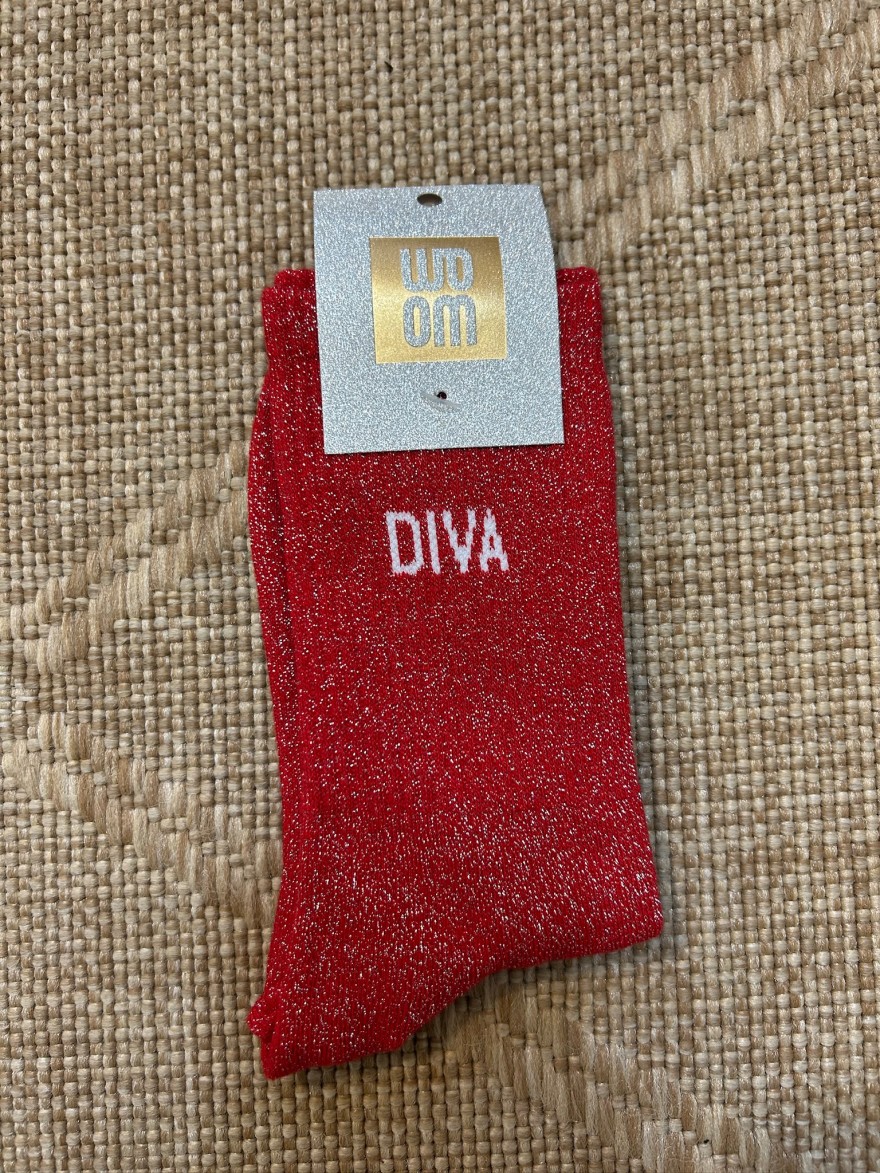 Chaussettes à Paillettes Diva Rouges | Marina