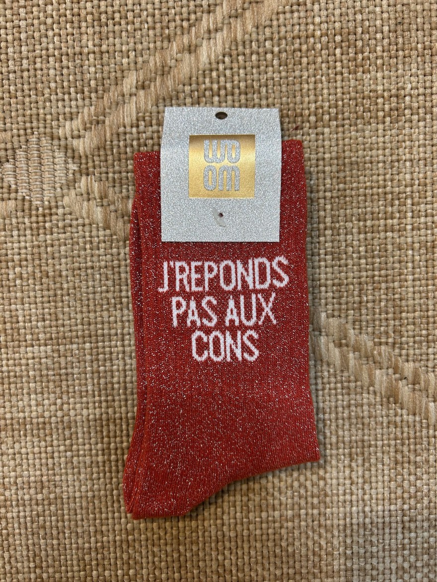 Chaussettes à Paillettes J'réponds Pas aux Cons Rouges | Marina