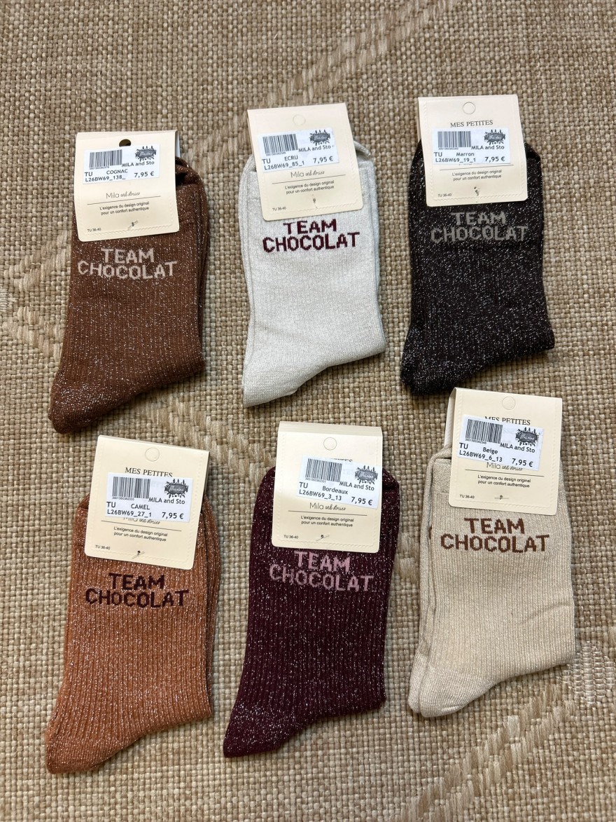 Chaussettes à Paillettes Team Chocolat | Mila and Stories