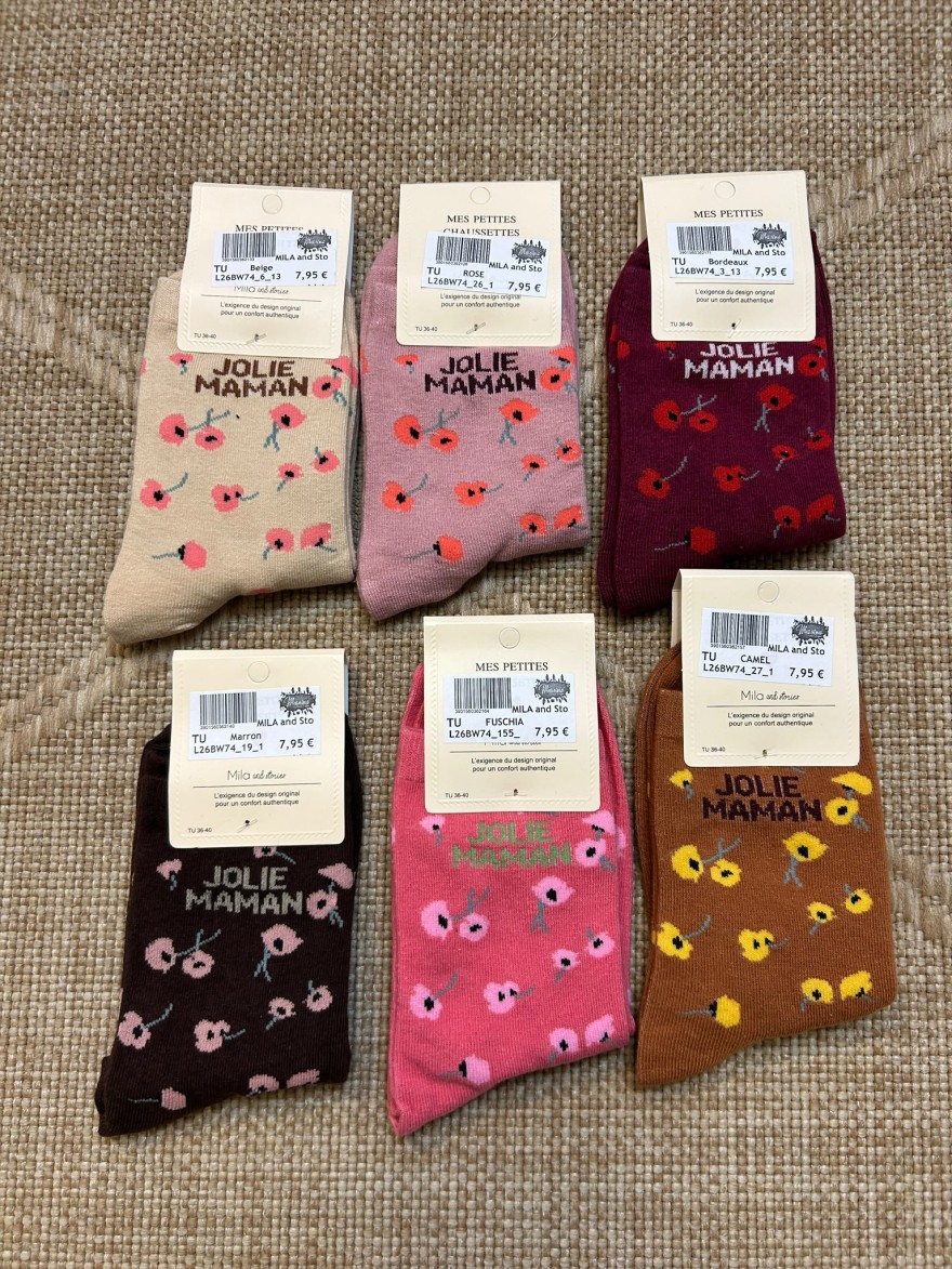 Chaussettes Fantaisie Fleuries Jolie Maman | Mila and Stories