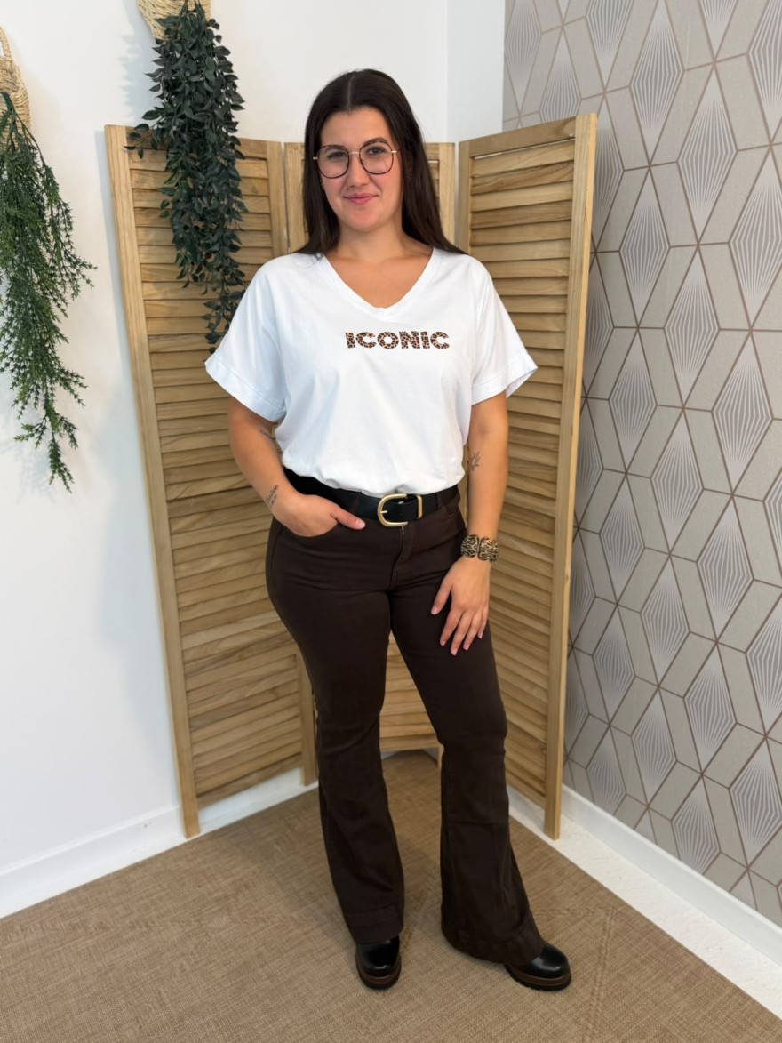 Jean Flare Marron Taille Haute Norfy | Marina & Paloma