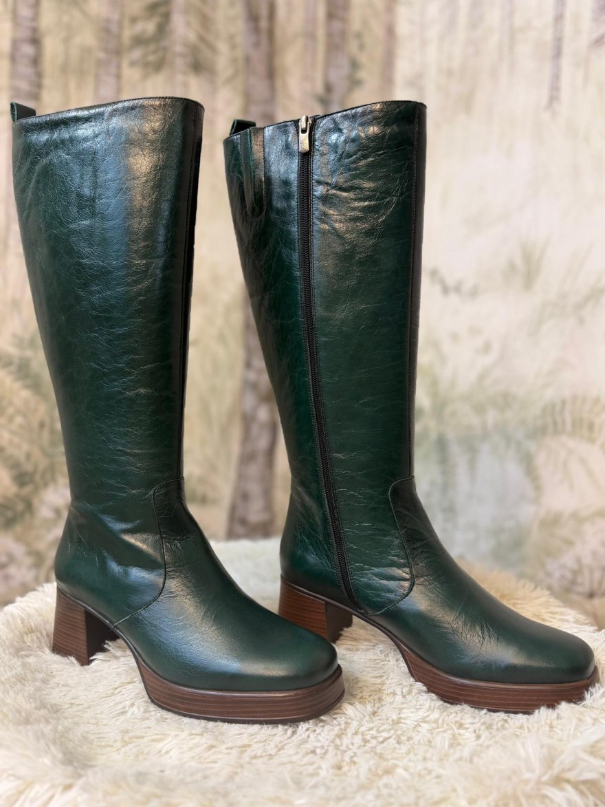 Botte à Talon Plateforme Dorking Cristel D9339 Kaki | Marina & Paloma