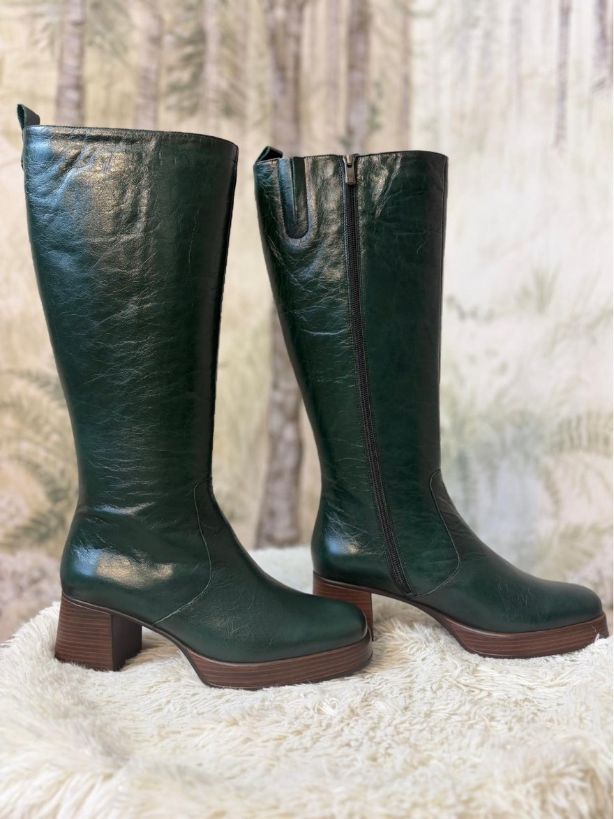 Botte à Talon Plateforme Dorking Cristel D9339 Kaki | Marina & Paloma