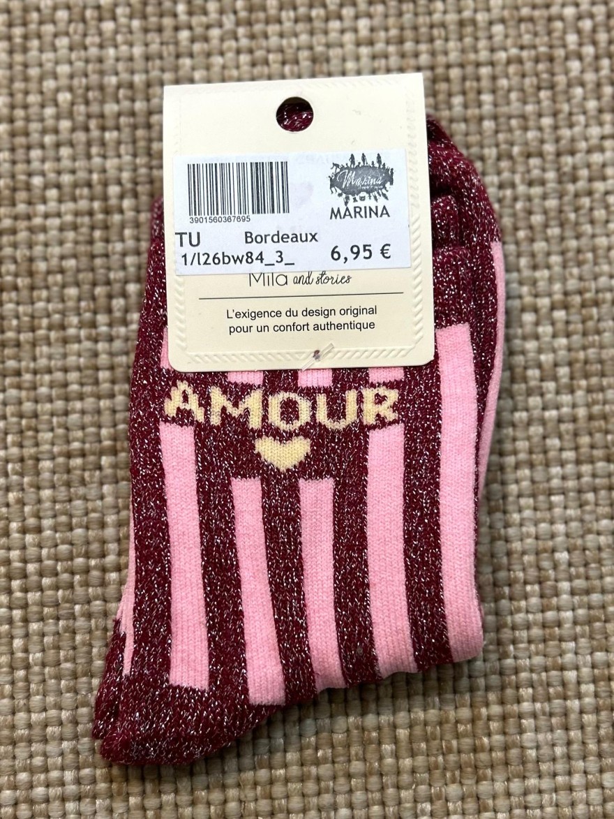 Chaussettes à Paillettes Rayées Amour Enfant | Marina