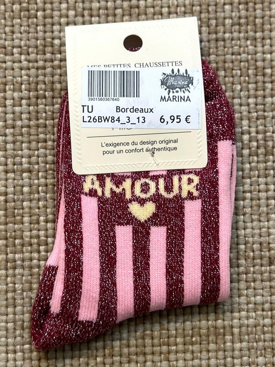 Chaussettes à Paillettes Rayées Amour Enfant | Marina