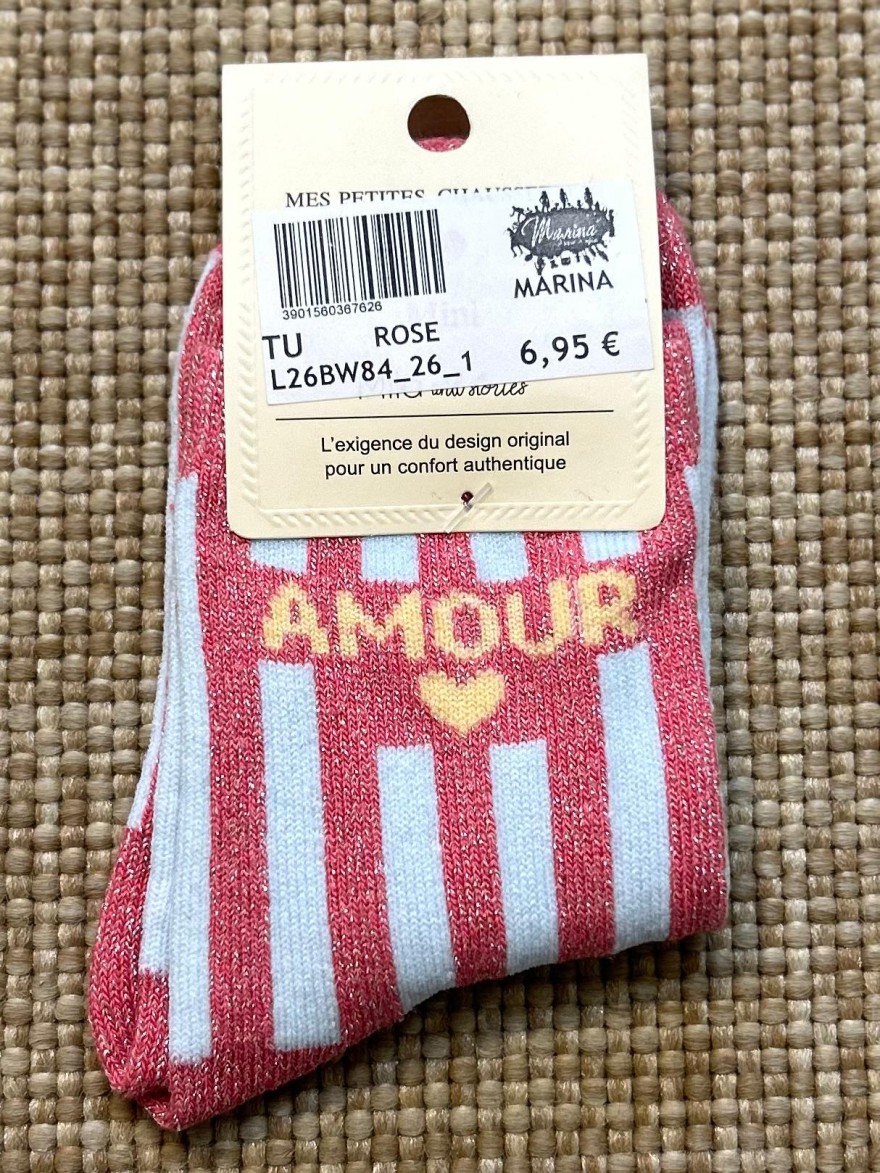 Chaussettes à Paillettes Rayées Amour Enfant | Marina